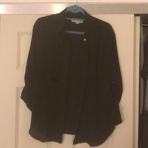 Black button up Loft blouse